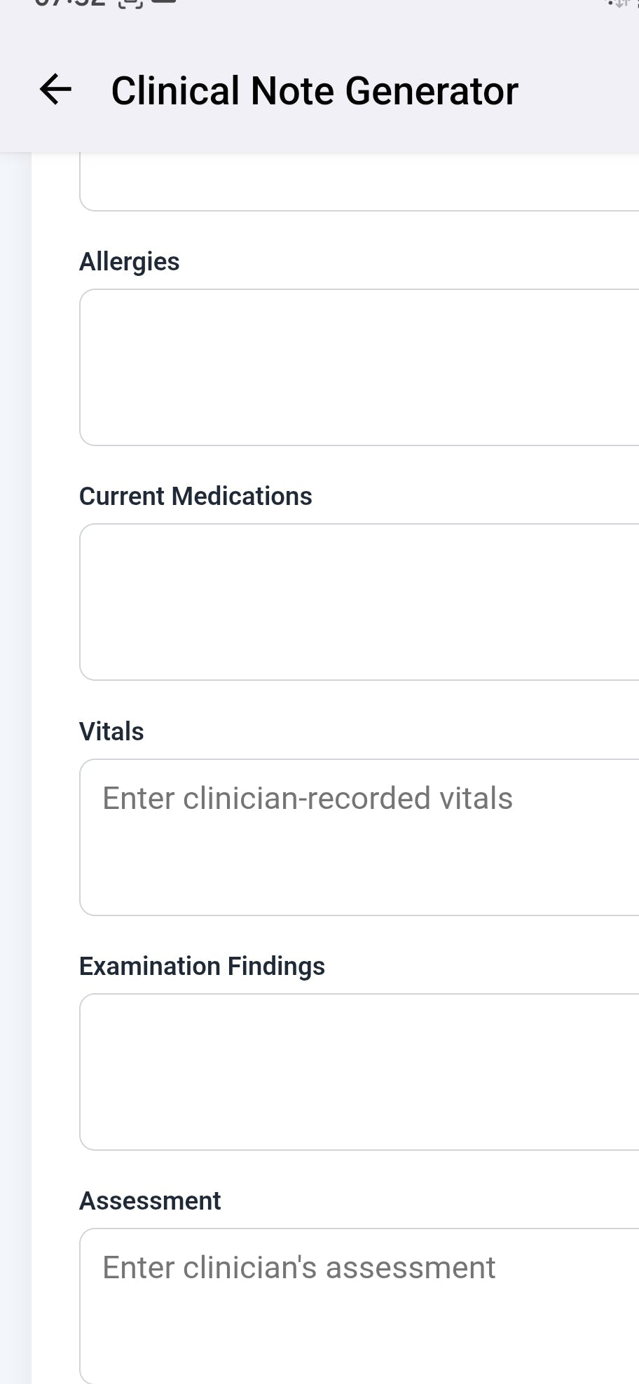 Clinical Note Generator – Digital Case Sheet for Doctors & Clinics
