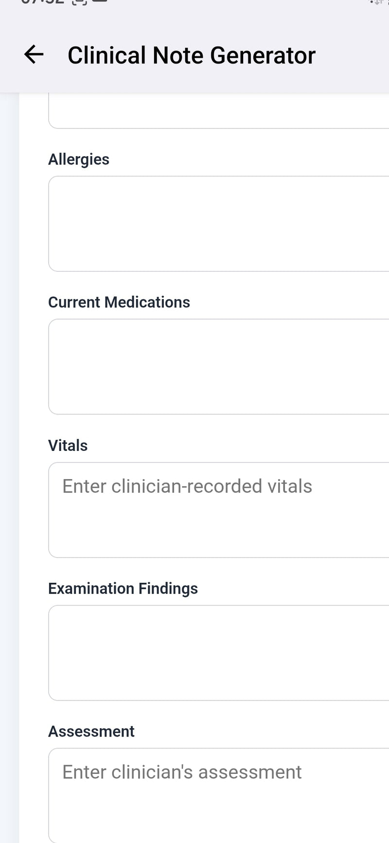 Clinical Note Generator – Digital Case Sheet for Doctors & Clinics